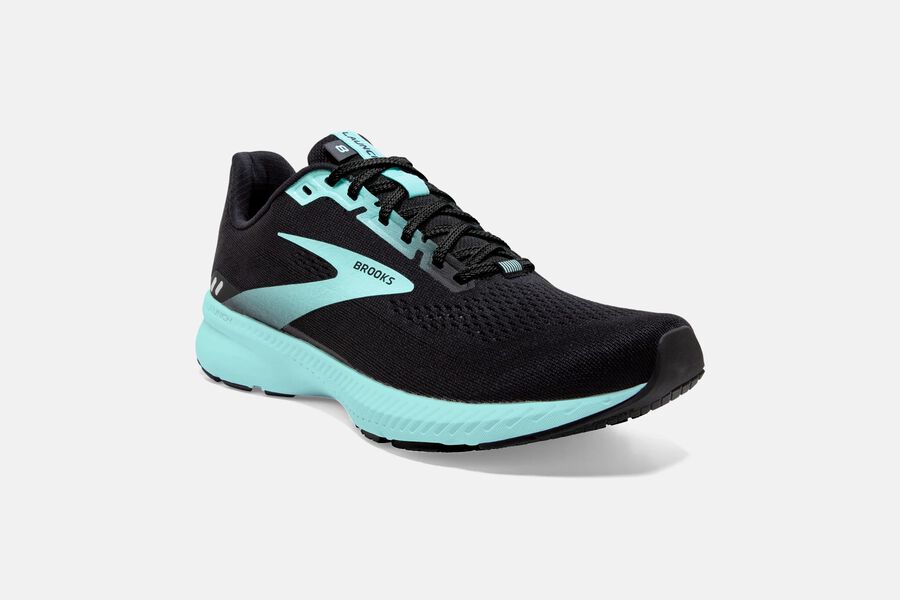 Brooks Running Shoes Womens Black/Blue - Launch 8 Road - 9061-AOHPV